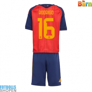 Billiga Spanien Rodri Hernandez #16 Hemmatröja Barn VM 2026 Kortärmad (+ Korta byxor)